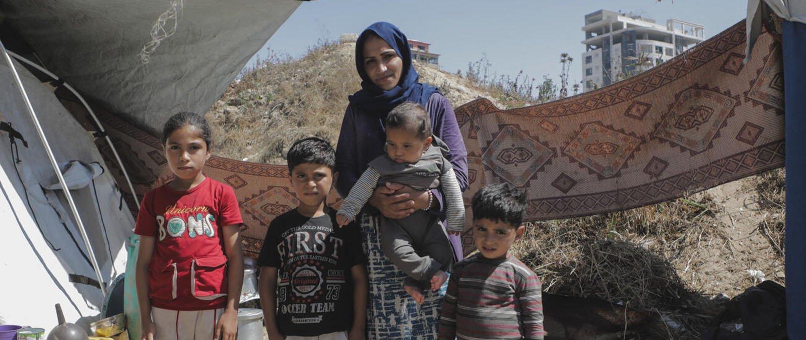 Gezin in nood in Gaza