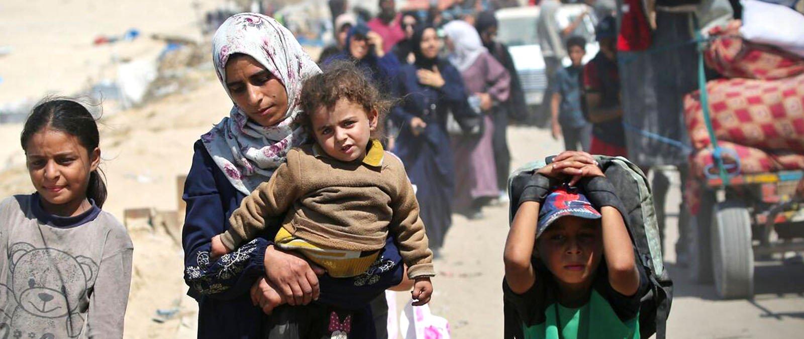Kinderen in Gaza op de vlucht