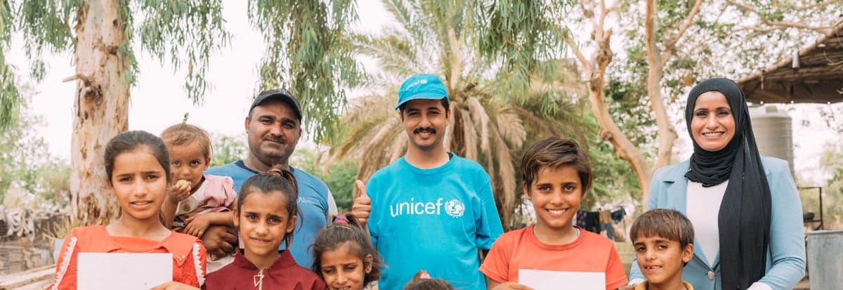 Mohanad met kinderen