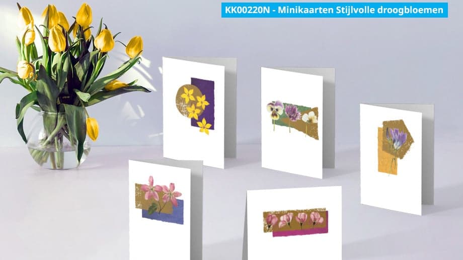Minikaarten stijlvolle droogbloemen