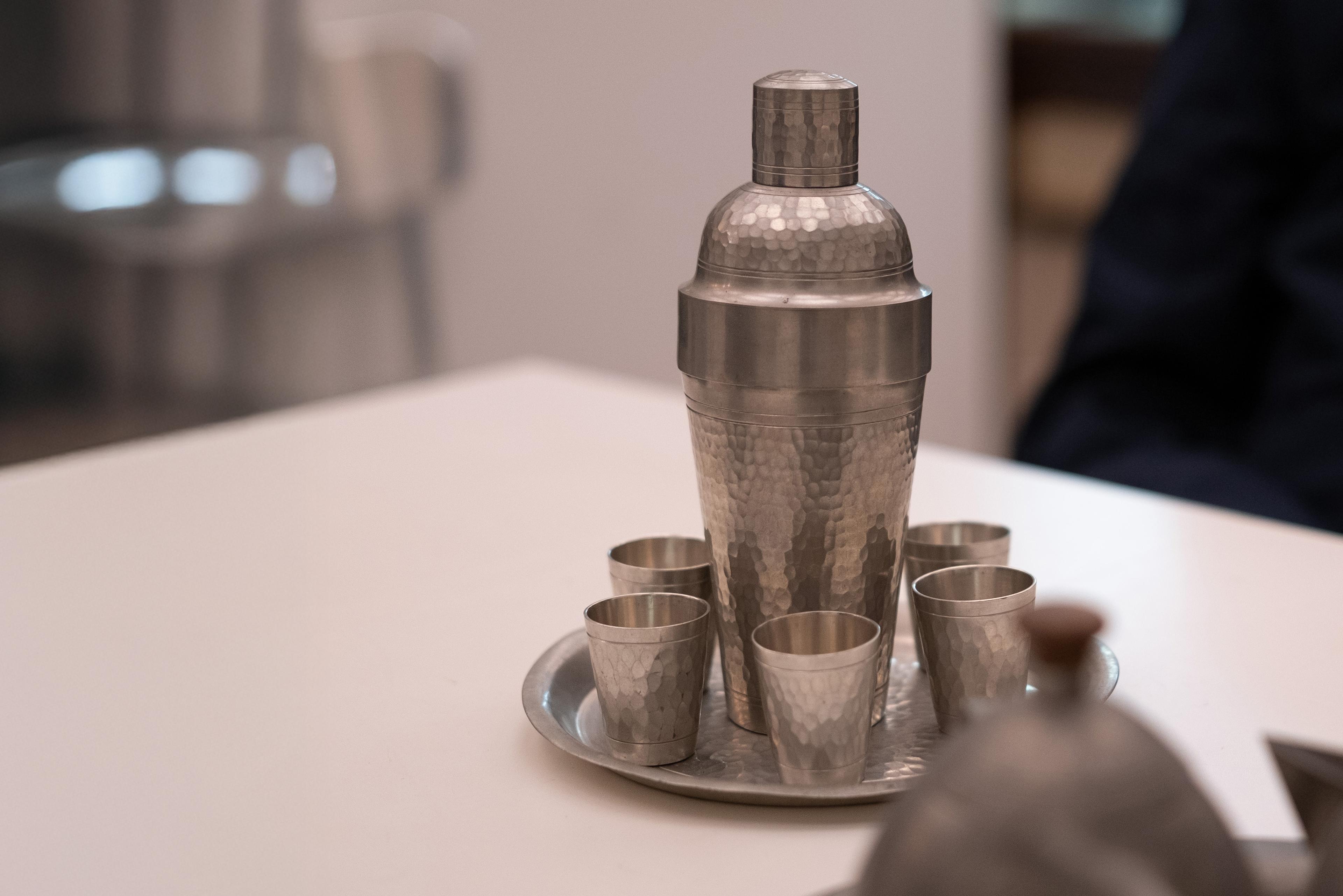 Cocktailshaker ingebracht voor de veiling