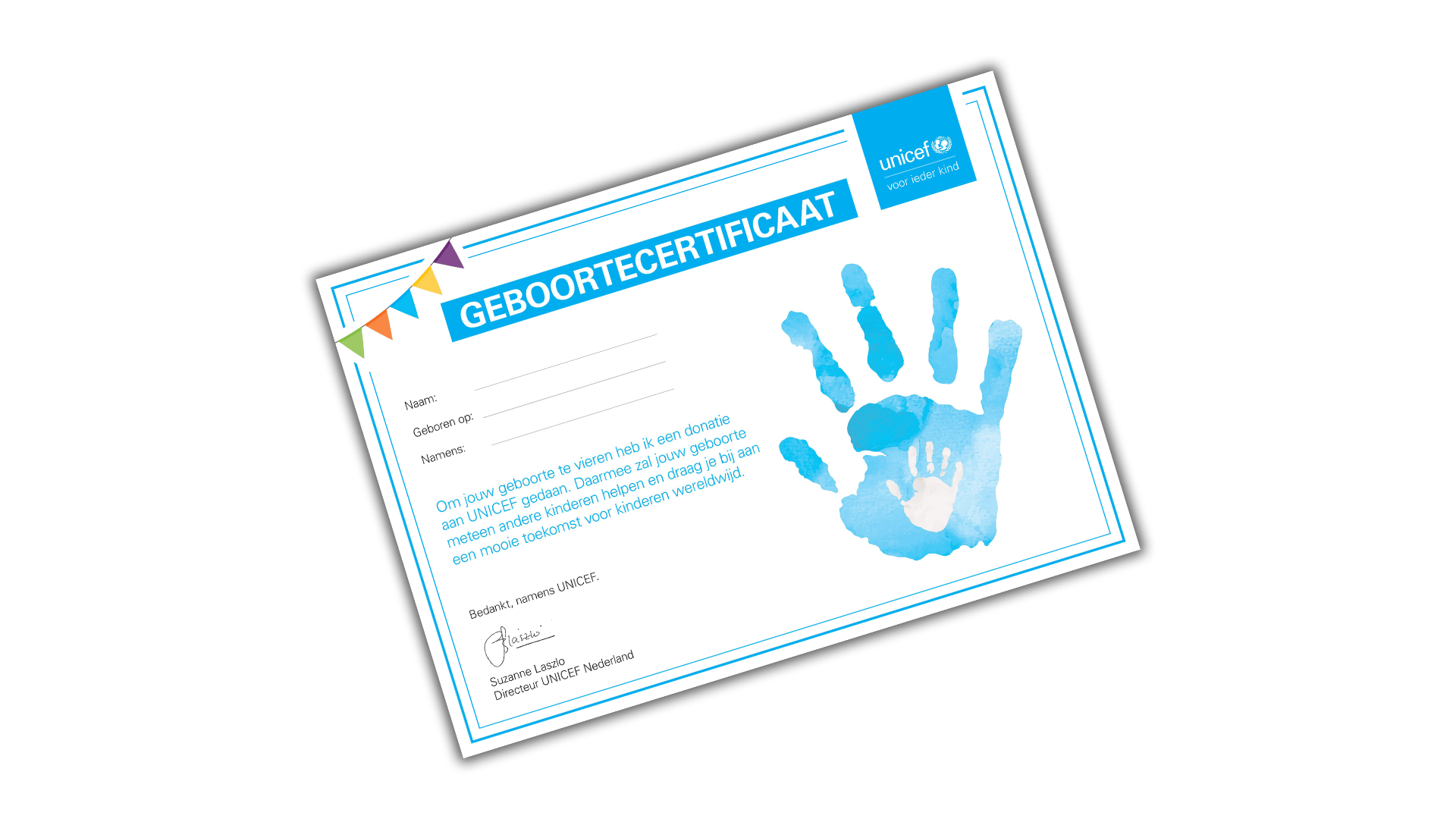 Geboorte certificaat UNICEF