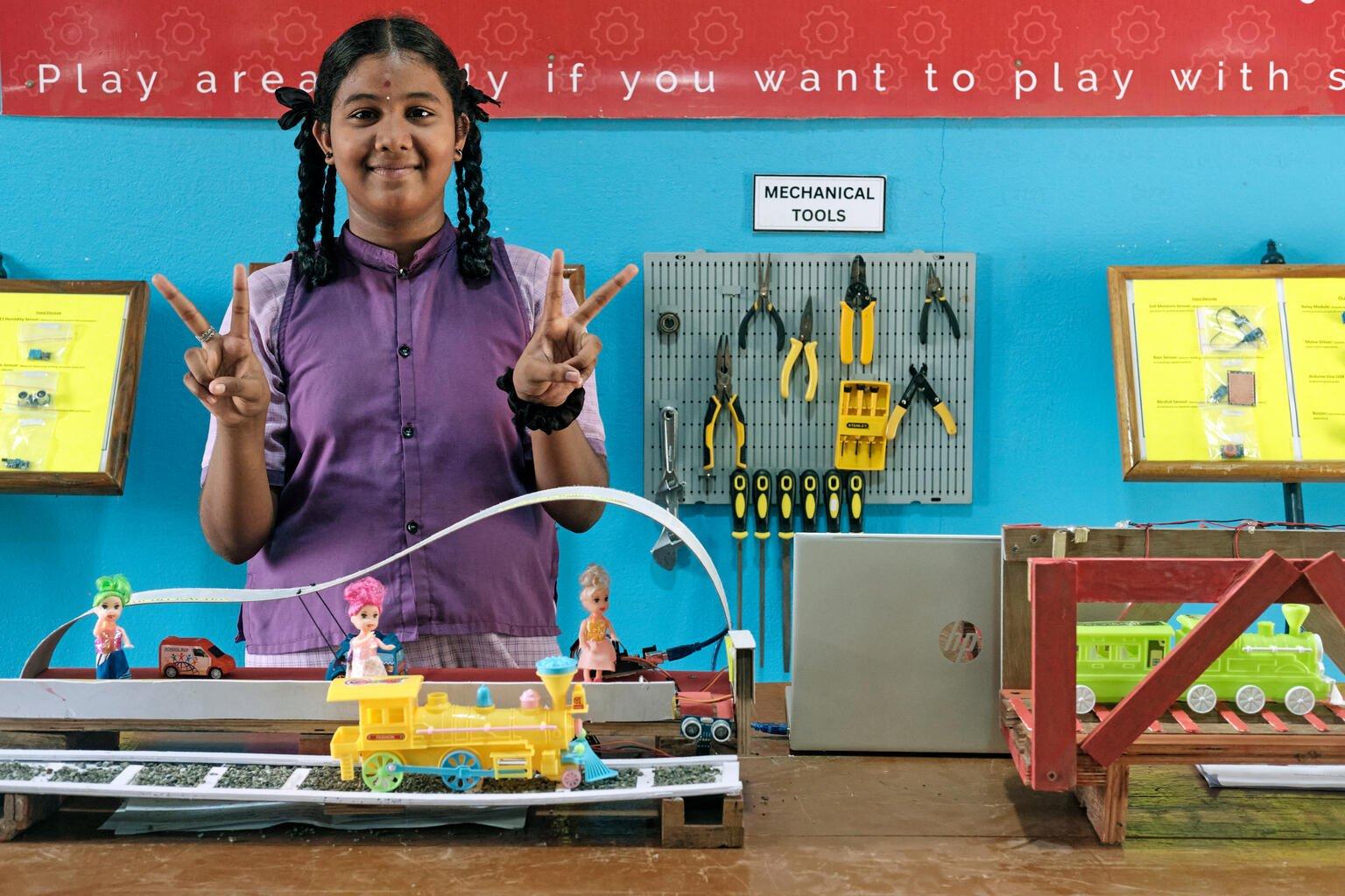 meisje in laboratorium india