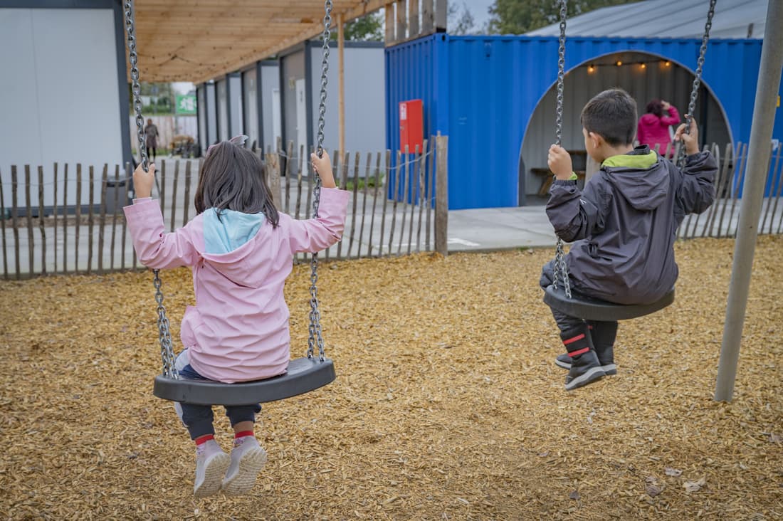 Kinderen in de noodopvang in Dongen.
