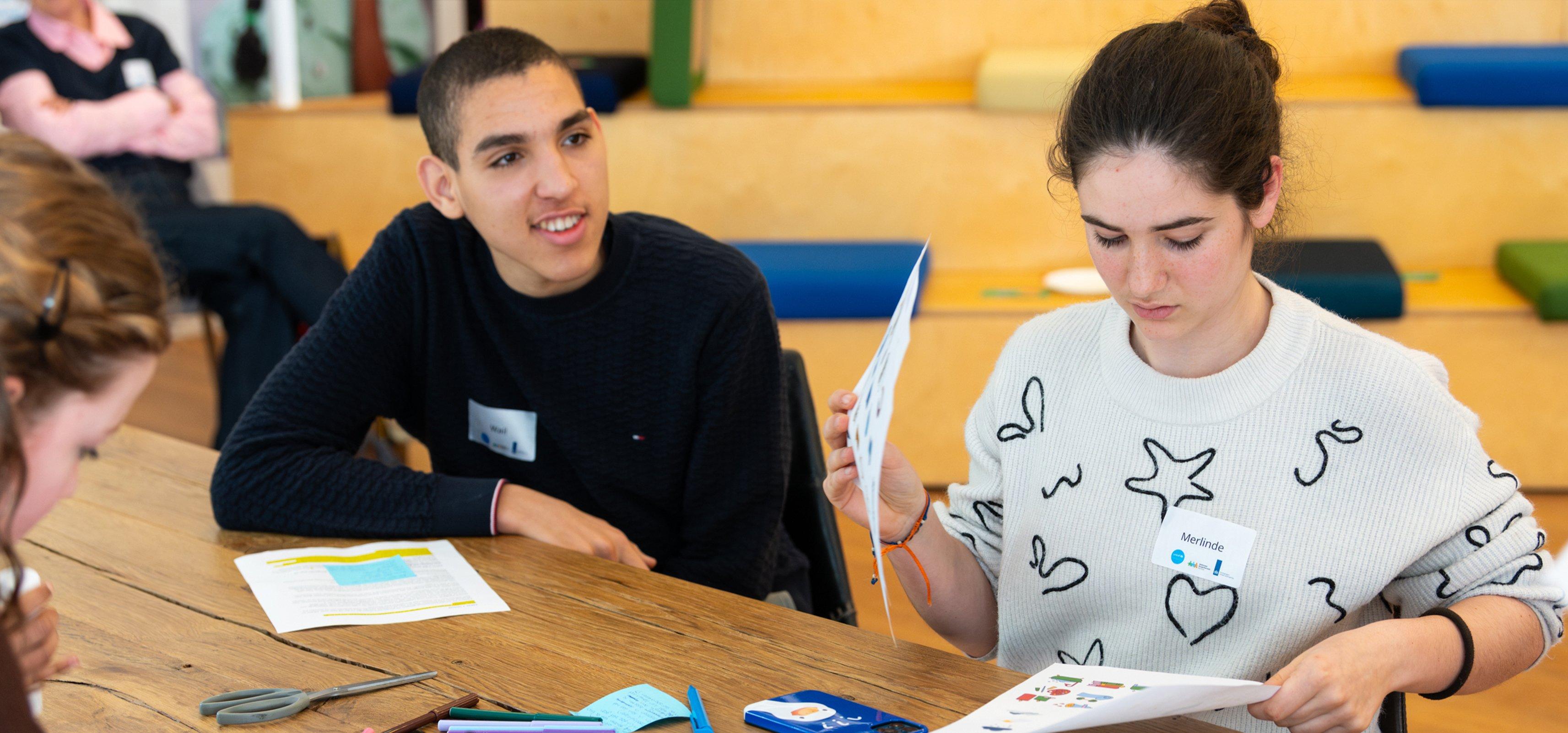 Kinderen tijdens de kinderklimaattop van UNICEF.