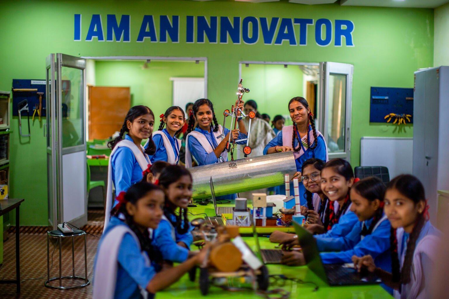 Leerlingen van een Atal Tinkering Lab