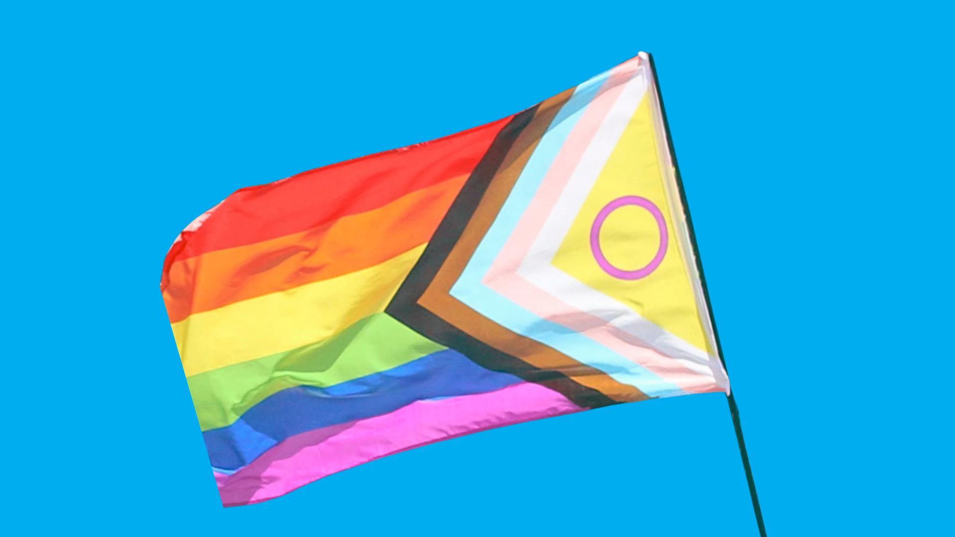 LHBTI+ vlag in de open lucht